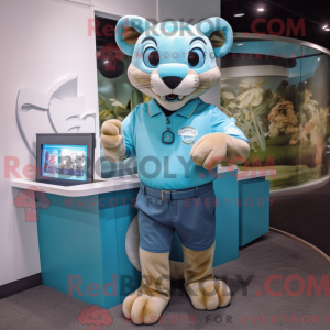 Cyan Mountain Lion maskot...
