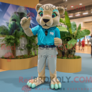 Cyan Mountain Lion mascot...