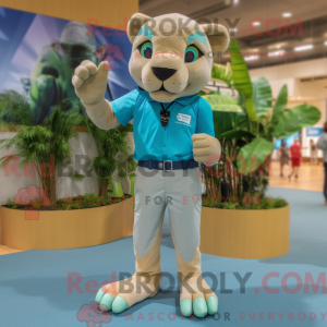 Cyan Mountain Lion maskot...