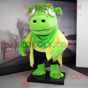 Limegrøn bøffel maskot...