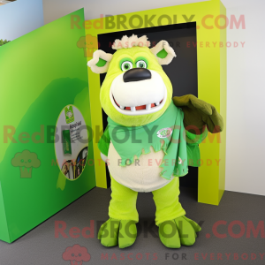 Limegrøn bøffel maskot...