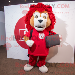 Red Lion maskot kostume...