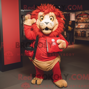 Red Lion maskot kostume...