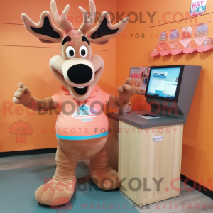 Peach Moose mascot costume...