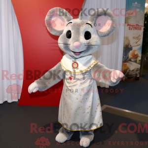 Sølv mus maskot kostyme...