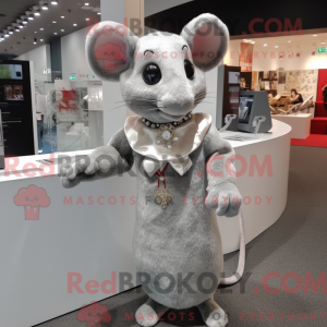 Sølv mus maskot kostyme...