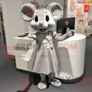 Sølv mus maskot kostyme...
