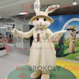 Beige kanin maskot kostume...