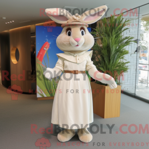 Beige kanin maskot kostume...