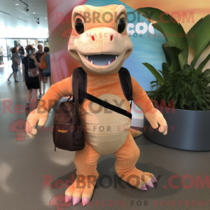 Peach Komodo Dragon maskot...
