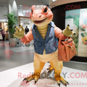 Peach Komodo Dragon maskot...