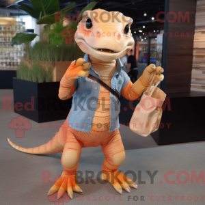 Peach Komodo Dragon maskot...