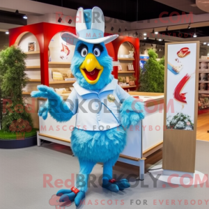 Sky Blue Rooster maskot...