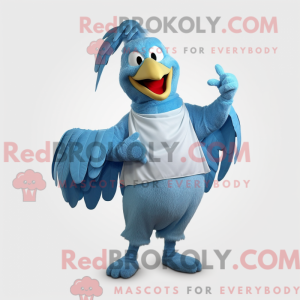 Sky Blue Rooster maskot...