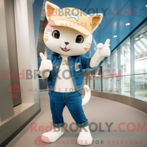 Cream Cat mascot costume...