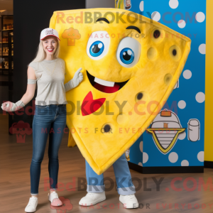 Yellow Pizza Slice maskot...