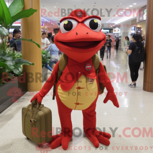 Red Frog maskot kostume...