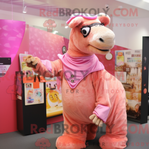 Pink Camel maskot kostume...