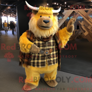 Gouden Yak-mascottekostuum...