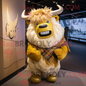 Gold Yak mascot costume...