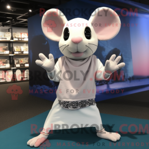 Witte muis mascottekostuum...