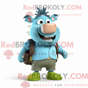 Cyan Sow mascot costume...