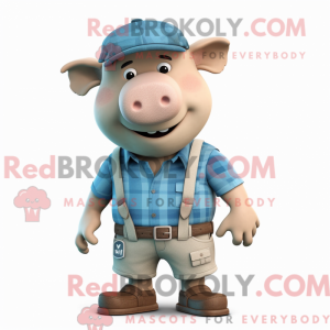 Cyaan Sow mascottekostuum...