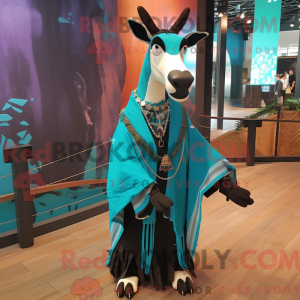 Turquoise Okapi mascot...