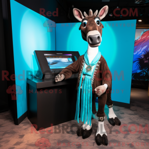 Turquoise Okapi mascot...