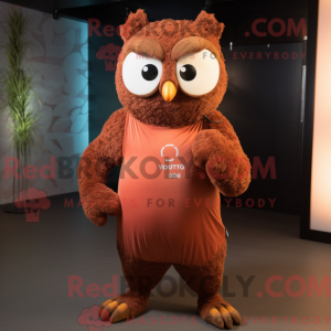 Rust Owl maskotdraktfigur...