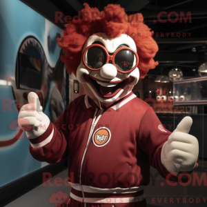 Maroon Clown mascot costume...