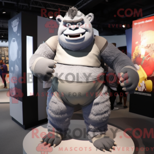 Gray Ogre mascot costume...