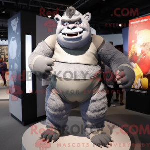 Grey Ogre maskotdraktfigur...
