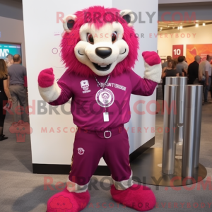 Magenta Tamer Lion maskot...