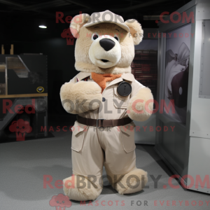 Beige Bär Maskottchen...