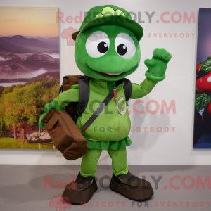 Green Cherry mascot costume...