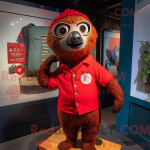 Red Sloth maskotdraktfigur...