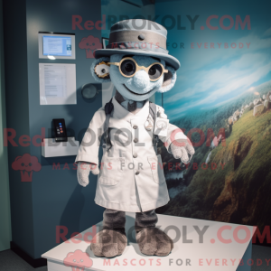 Grå Doctor-maskotdraktfigur...