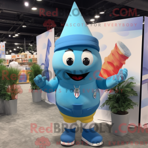 Blue Ice Cream Cone mascot...