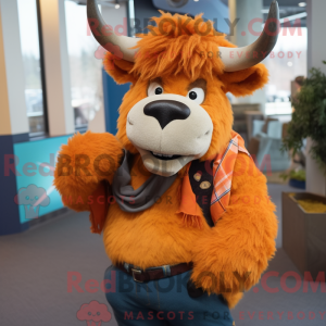 Orange Bison mascot costume...