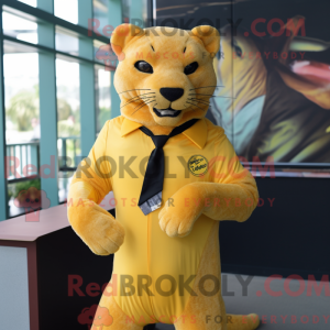 Yellow Jaguarundi mascot...