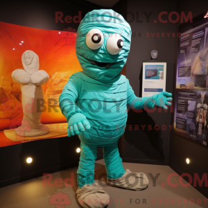 Turquoise Mummy mascot...