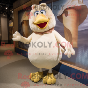 Cream Hens mascot costume...