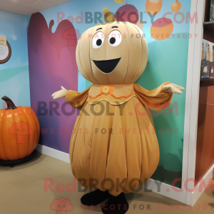 Tan Pumpkin maskot...