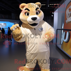 Creme Puma maskot kostume...