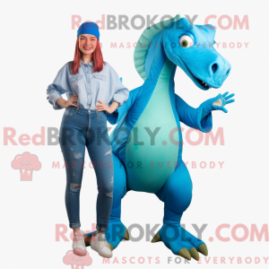 Cyan Parasaurolophus maskot...