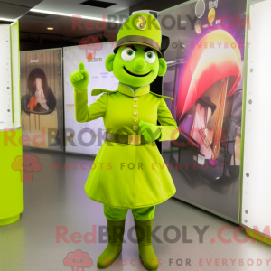 Lime Green Soldier mascot...