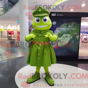 Lime Green Maskot żołnierza...