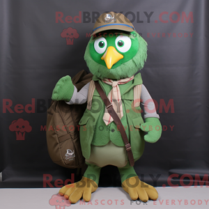 Green Quail mascot costume...