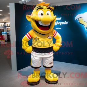 Yellow Cod mascot costume...